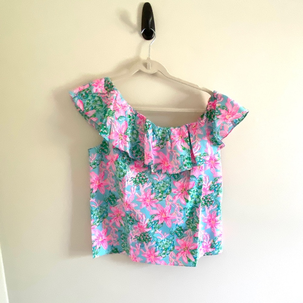 Lilly Pulitzer Zeldia One Shoulder Ruffle Top NWT - Picture 2 of 10